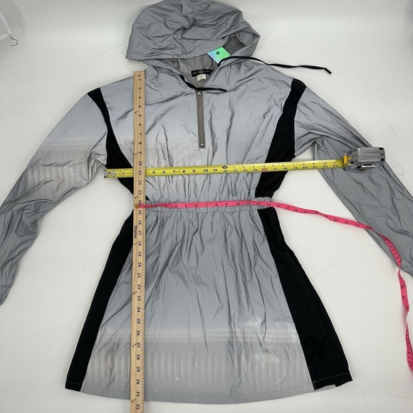 NWT Daisy Street Reflective Hooded Windbreaker Dress Large Techwear Sporty chic - Picture 7 of 12